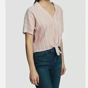 1. State Striped Button Toe Front Blouse Size XS